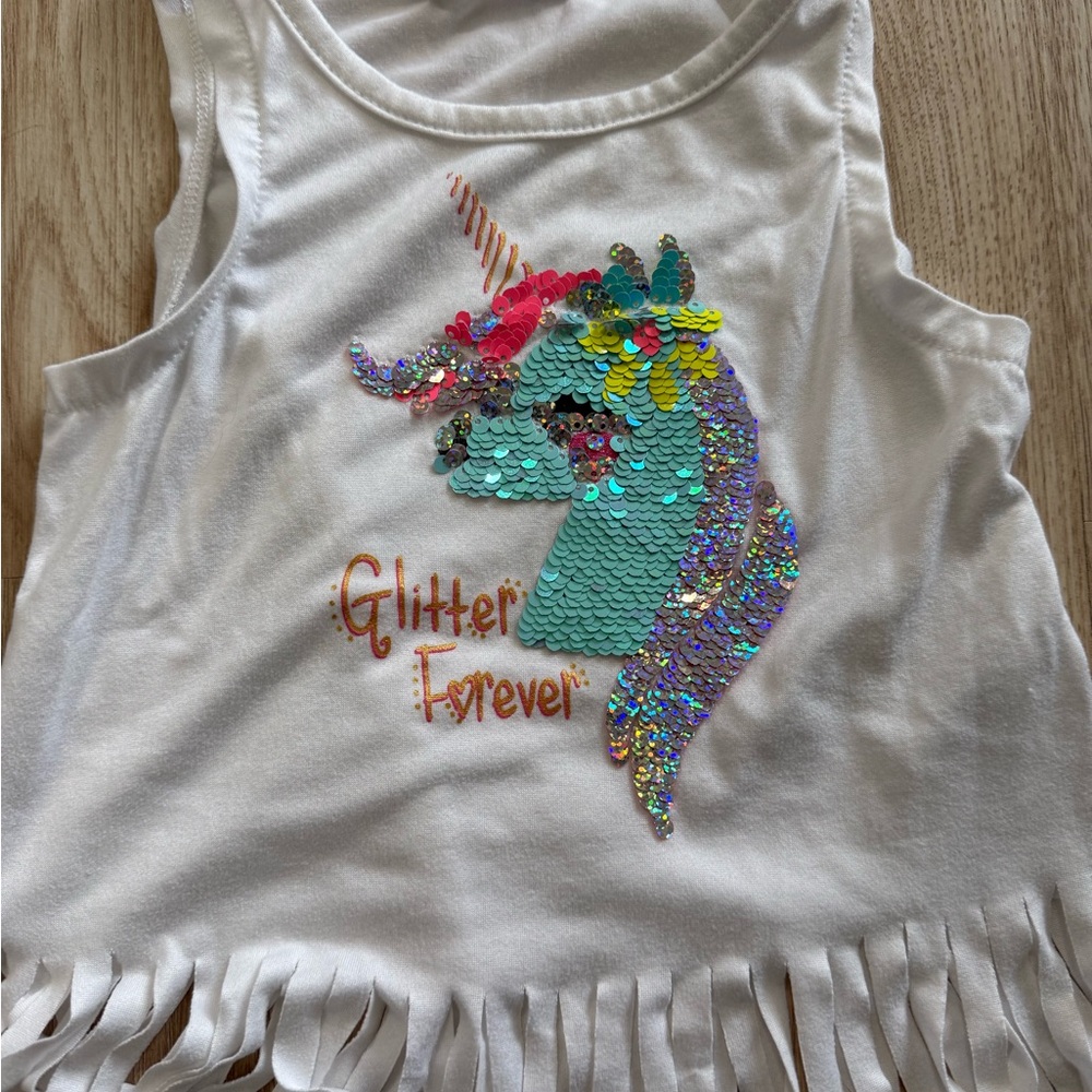 Unicorn Kids Tank Top - White